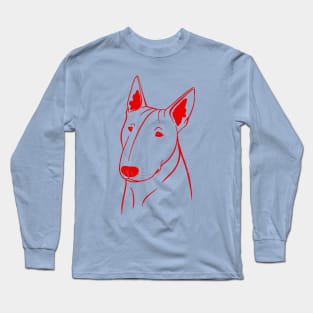 Bull Terrier (Light Blue and Red) Long Sleeve T-Shirt